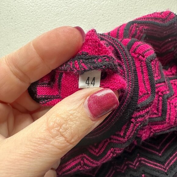 Missoni Womens Zigzag Lightweight Knit Tunic Sweater Size 44 US 8 Fuchsia Black - Picture 6 of 9